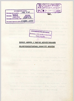 1977_MAY_23 Welcome speech of the Hungarian representative Andras Benken - Hungarian