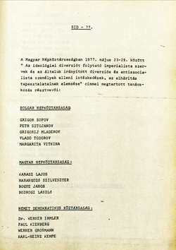1977_MAY_29 List of participants - Hungarian