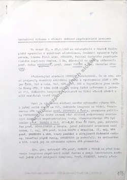 1983 Operative situation regarding World Psychiatric Association - Czech