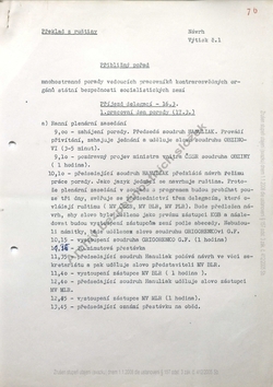 1975-MAR Preliminary plan of the bilateral meetings - Czech