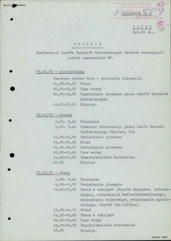 Program of the October 25–29, 1965, Budapest Conference of the Chiefs of Military Intelligence of the Warsaw Pact States - Polish