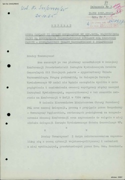 Speech by the representative of the Polish delegation, Brig. Gen. Włodzimierz Oliwa - Polish