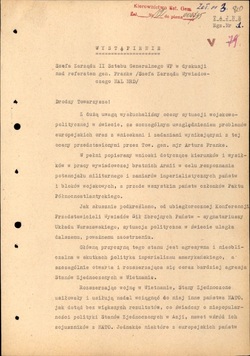 Speech by the representative of the Polish delegation, Brig. Gen. Włodzimierz Oliwa - Polish
