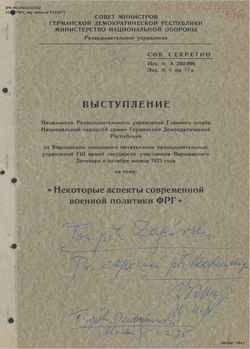 Speech by the representative of the GDR delegation - Russan