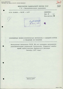 Opening address by the Chief of the General Staff of Czechoslovakia - Russian