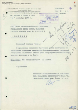 Thesis presented by the Chief of the General Staff of Czechoslovakia - Russian