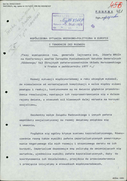 Thesis presented by the Chief of the General Staff of Czechoslovakia - Polish