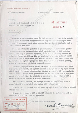 Letter regarding preparations for organizing the conference - Czech