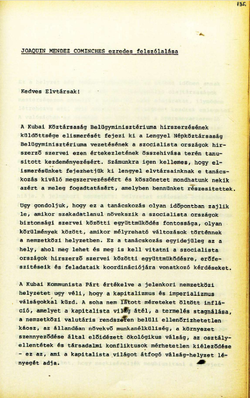 1974_DEC Speech of the Cuban representative Joaquin Mendez Cominches - Hungarian