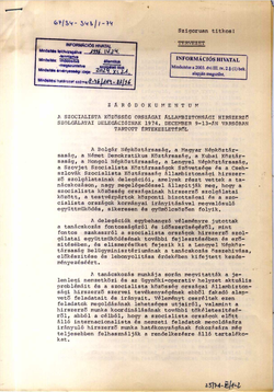 1974 Draft of the closing document of the conference - Hungarian